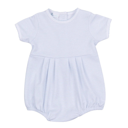 Mini Stripes Short Sleeve Bubble | Light Blue