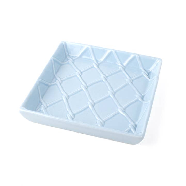 Textured Beverage Napkin Tray | Light Blue