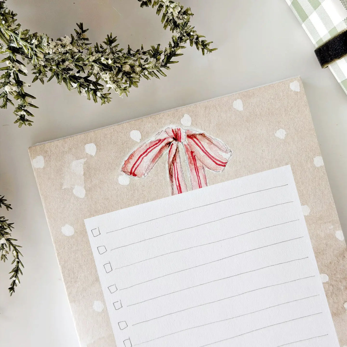 Christmas Checklist Notepad | Pink Bow