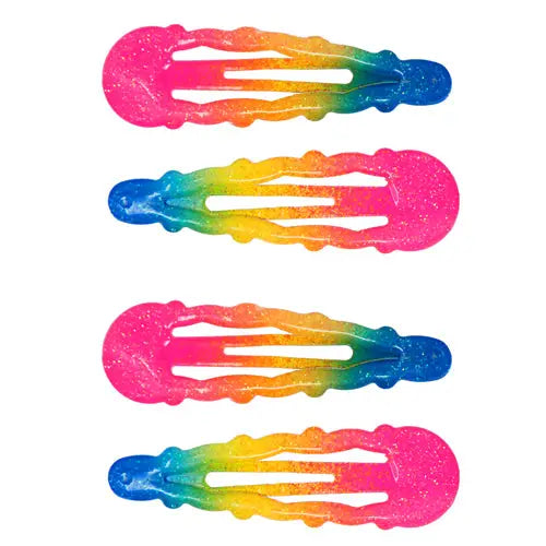 Rainbow Snap Hair Clips