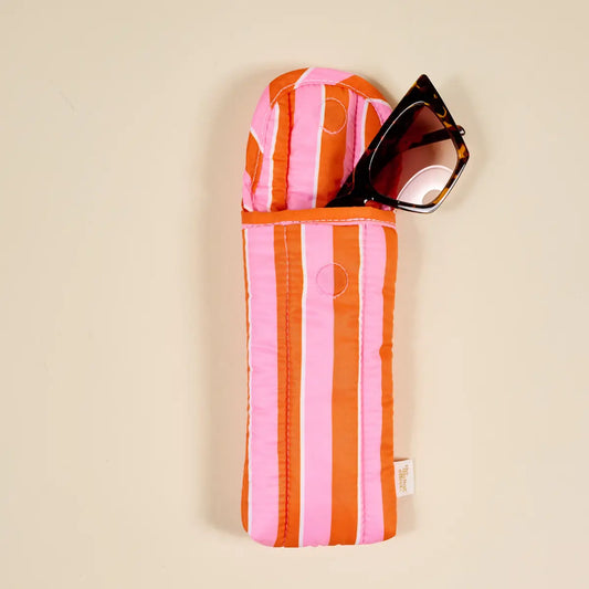 Puffy Sunglasses Case | Sicily Stripes Pink