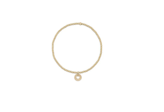 egirl | Classic Gold 2mm Bead Bracelet | Love Small Gold Disc