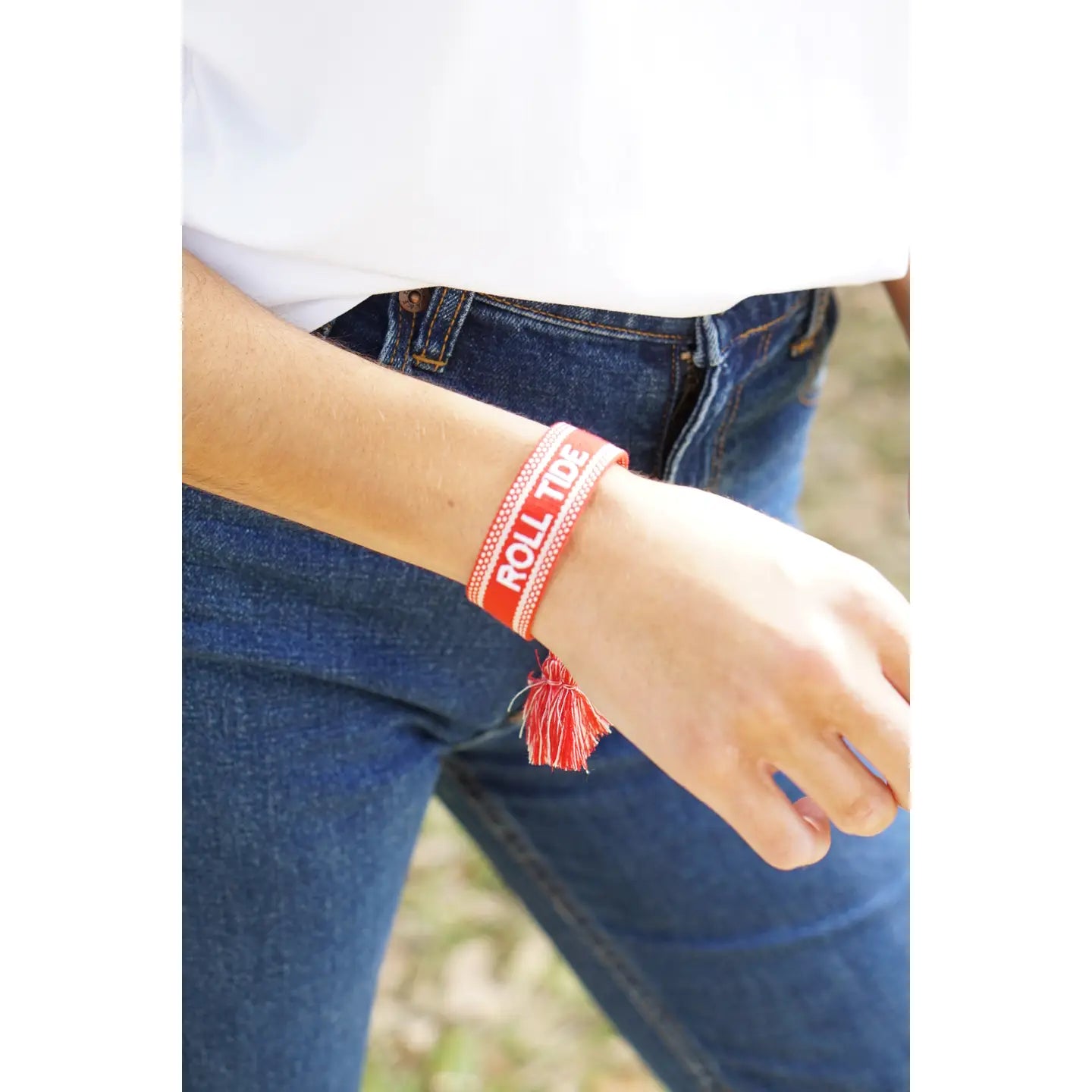 Alabama Crimson Tide Woven Tassel Bracelet