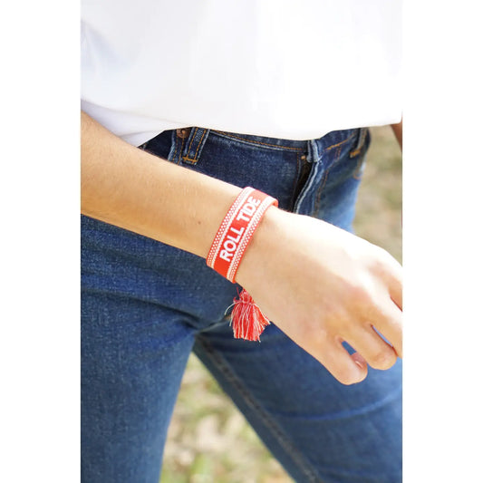 Alabama Crimson Tide Woven Tassel Bracelet