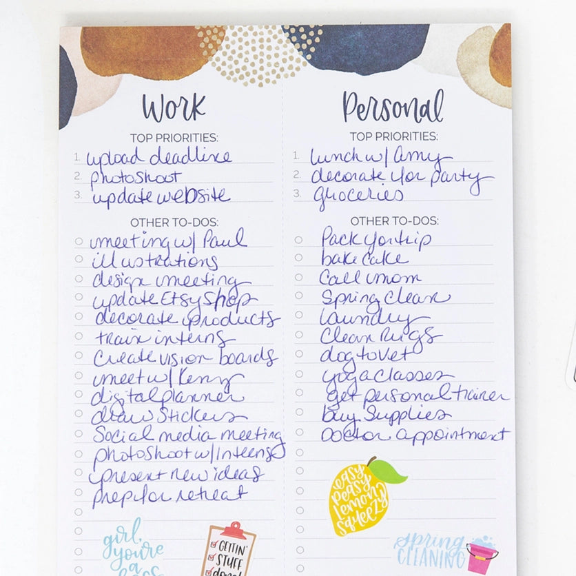 To Do List Planning Pad | Work & Personal