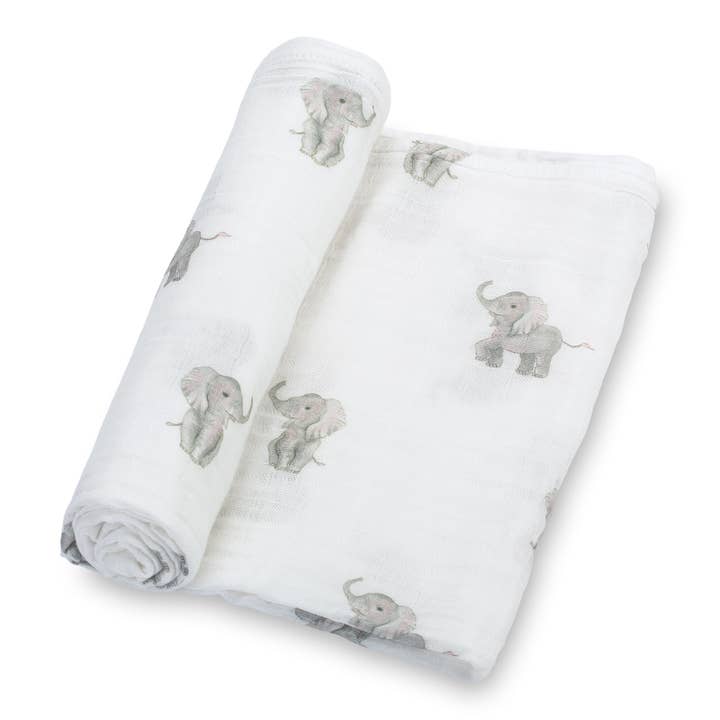 Muslin Swaddle Blanket | Baby Elephant