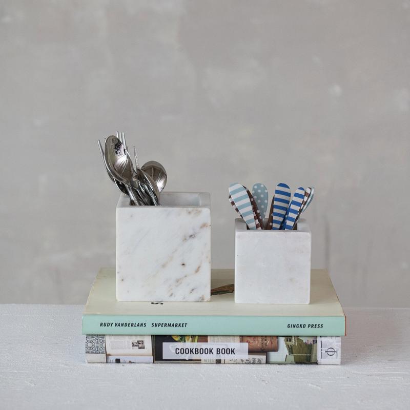 White Marble Container | Small