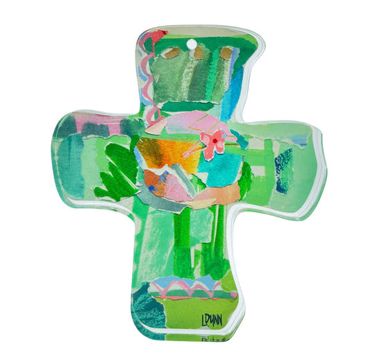 Large Acrylic Cross | Green Everlasting