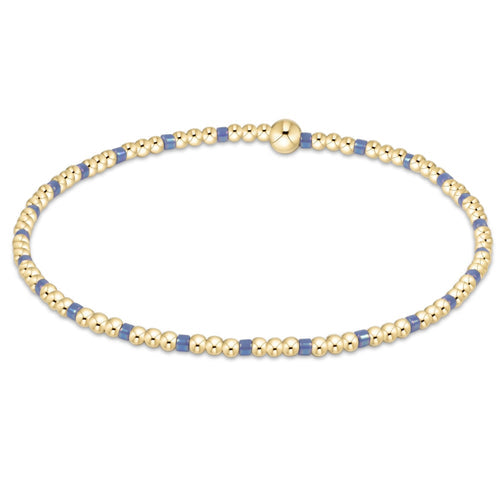 egirl | Hope Sincerity Pattern 2mm Bead Bracelet | Bright Blue