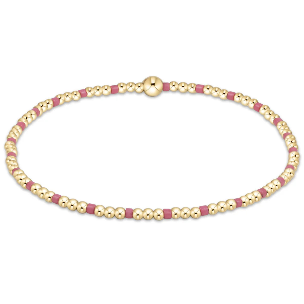egirl | Hope Sincerity Pattern 2mm Bead Bracelet | Pink Metallic
