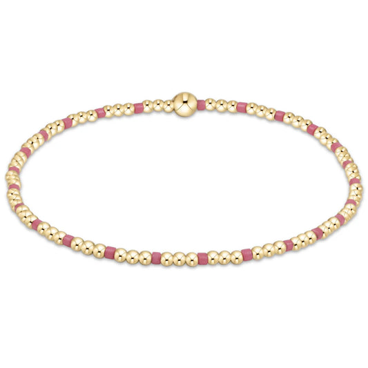 egirl | Hope Sincerity Pattern 2mm Bead Bracelet | Pink Metallic