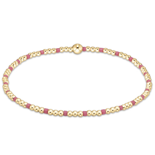 egirl | Hope Sincerity Pattern 2mm Bead Bracelet | Bright Pink