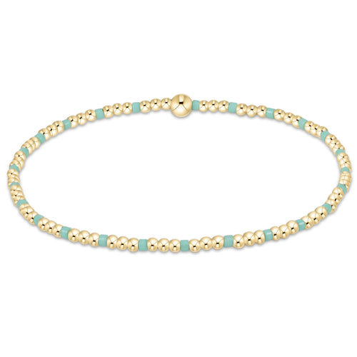 egirl | Hope Sincerity Pattern 2mm Bead Bracelet | Mint