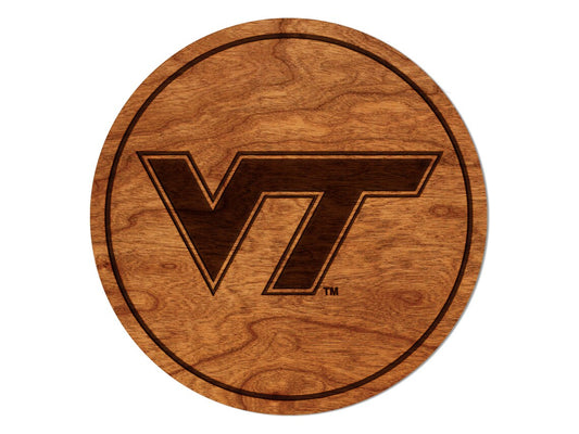 Virginia Tech VT Logo Cherry Coaster