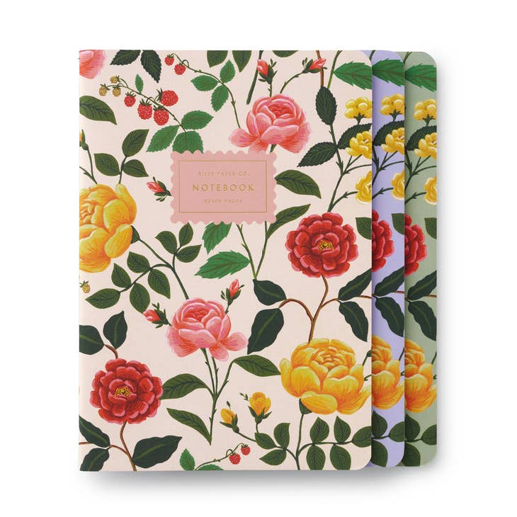 Assorted Set of 3 Notebooks | Roses