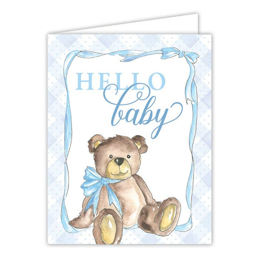 Greeting Card | Hello Baby Teddy Bear Blue