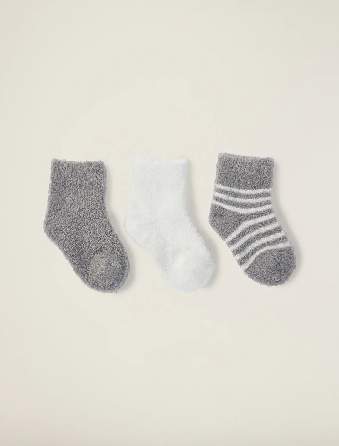 CozyChic Lite 3 Pair Infant Sock Set | Pewter/Pearl
