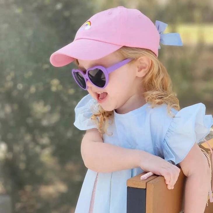 Rainbow Bow Baseball Hat (Girls)