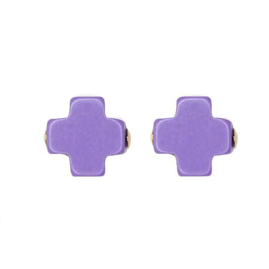 Signature Cross Stud | Purple