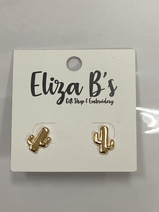 Black Card Gold Studs (cactus)