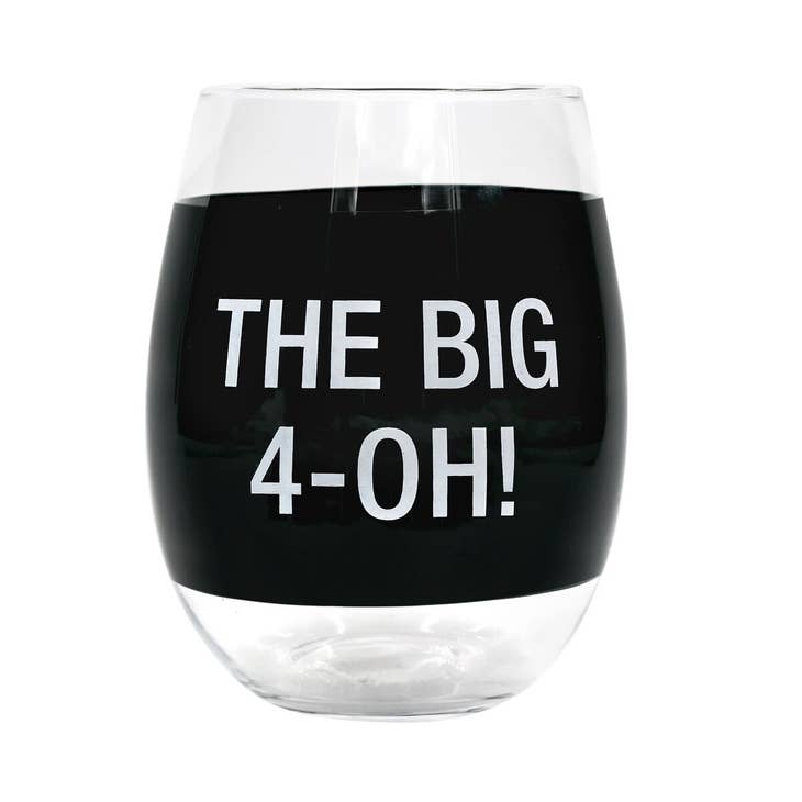The Big 4-Oh Stemless Wine Glass