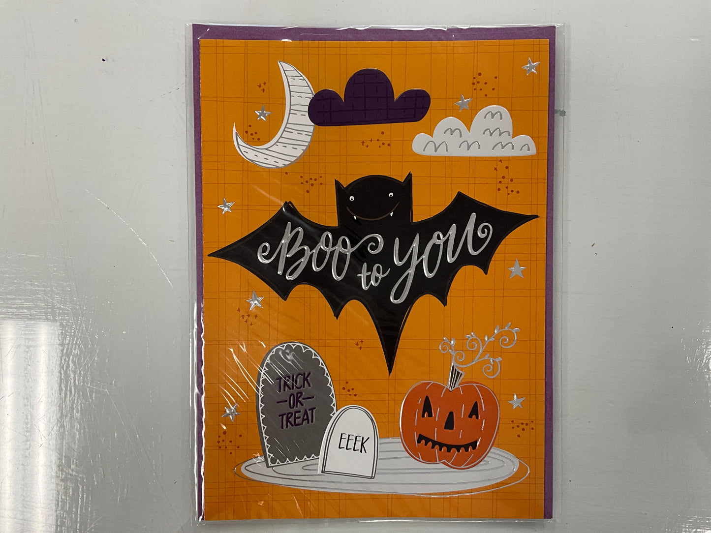 Halloween Calligraphy Bat Card