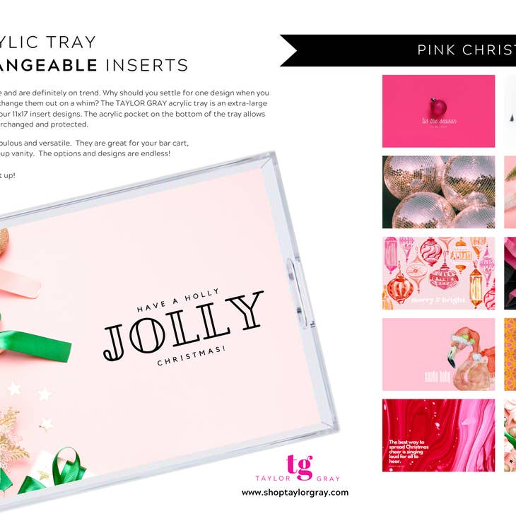 Acrylic Tray Inserts | Pink Christmas