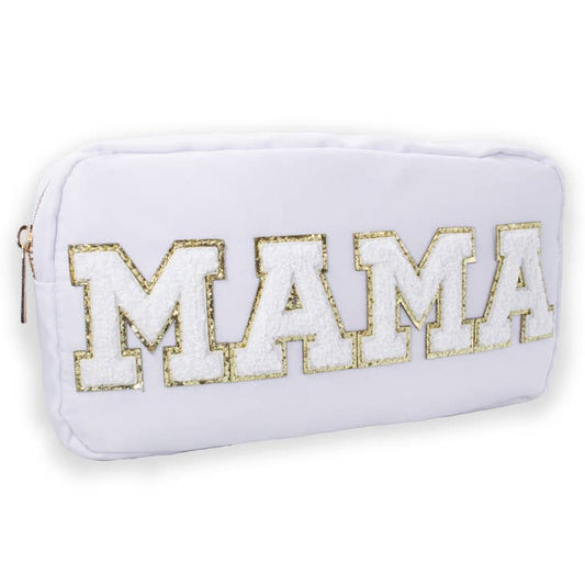 White Nylon Letter Patch Bag | Mama