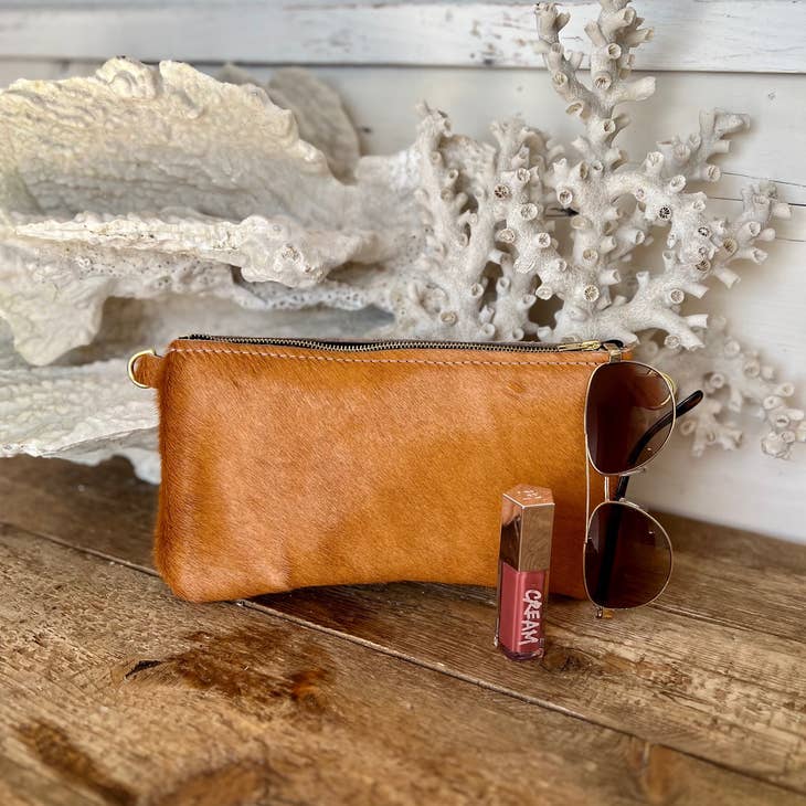 Small Cowhide Clutch - Rust