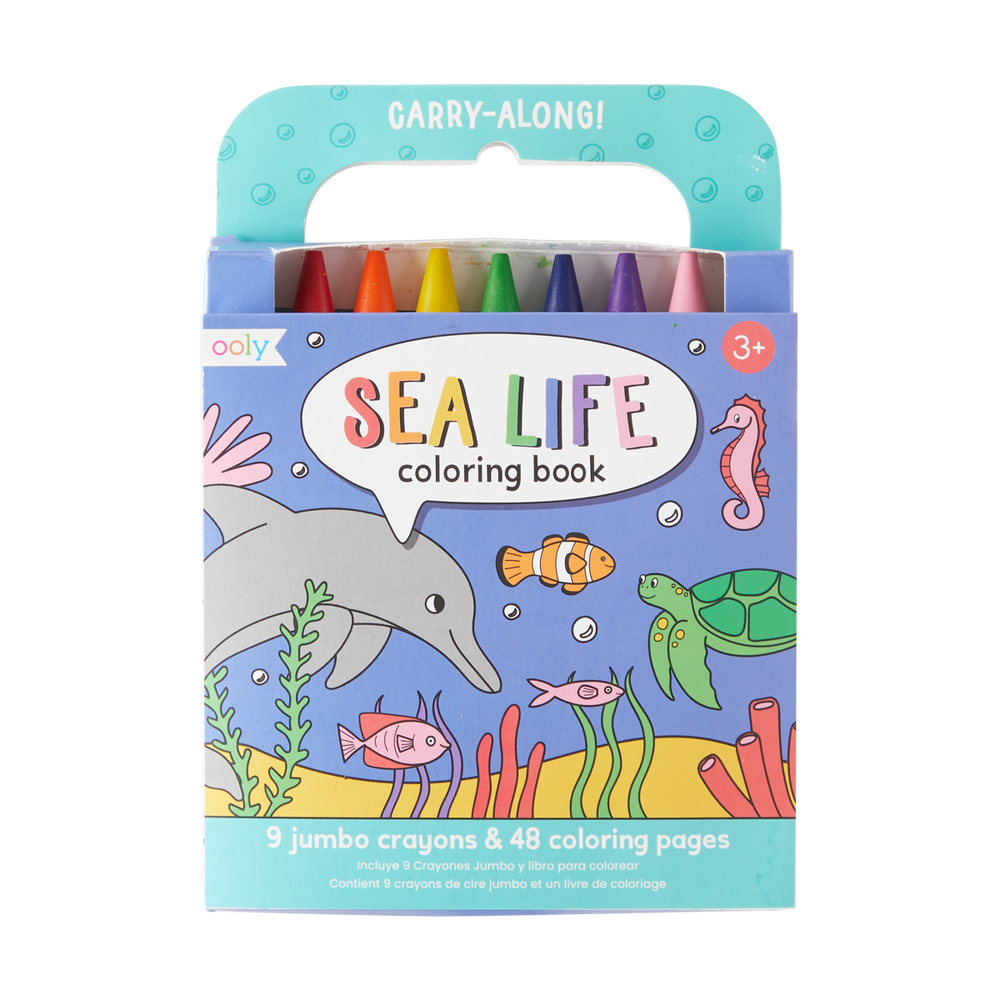 Carry Along Crayons & Coloring Book Kit - Sea Life