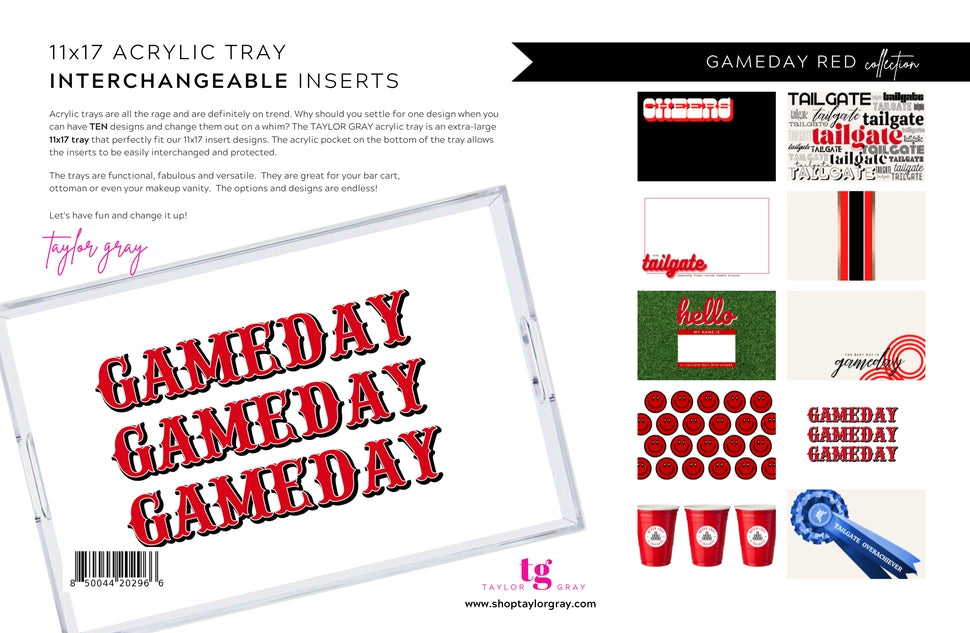 Acrylic Tray Inserts | Gameday Red