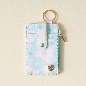 Keychain Wallet - Daisy Craze Aqua