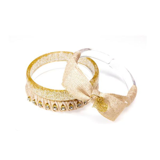 Fancy Fabric Bangles - Gold