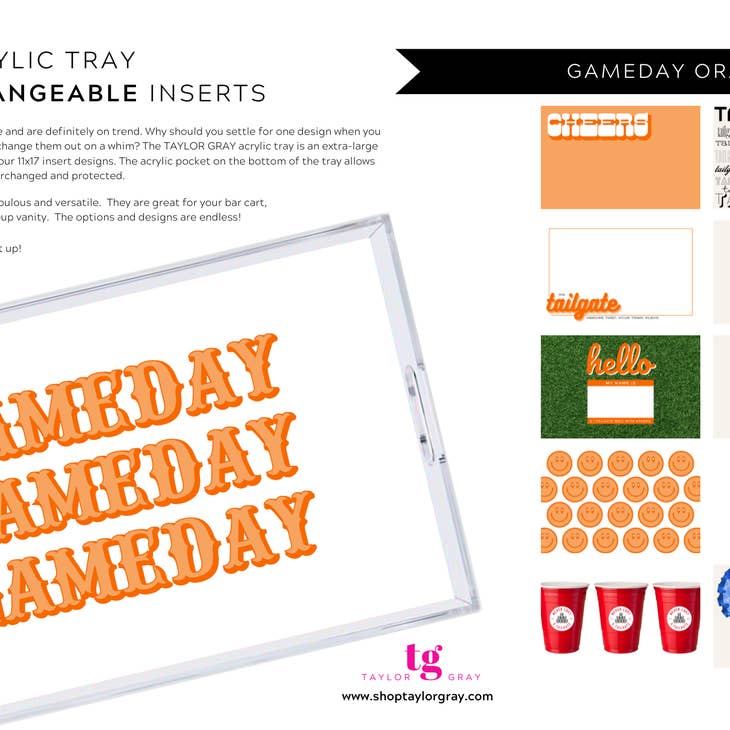 Acrylic Tray Inserts | Gameday Orange