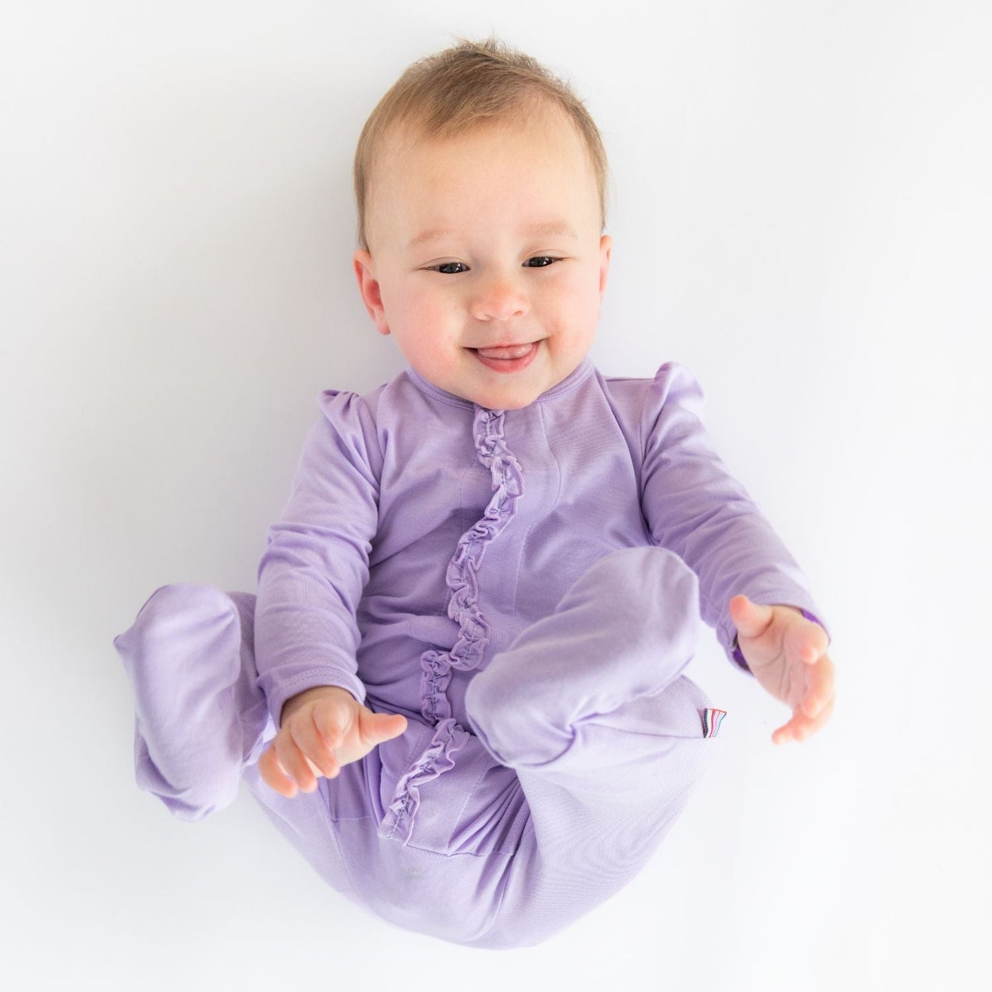 Modal Ruffle Magnetic Footie |  Crocus Petal