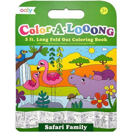 Color-A-Looong 5' Fold Out Coloring Book - Safari Family