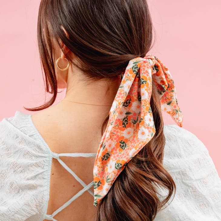 Floral Hair Scarf - Sweet Meadow Tan