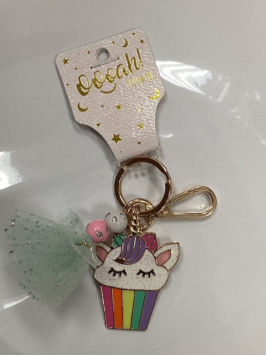 Cupcake Tulle Enamel Keychain