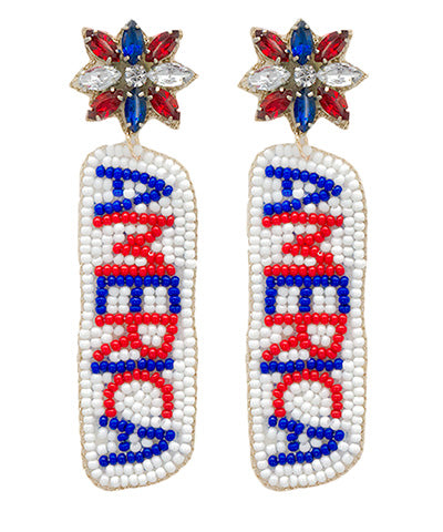 America Seed Bead Earrings