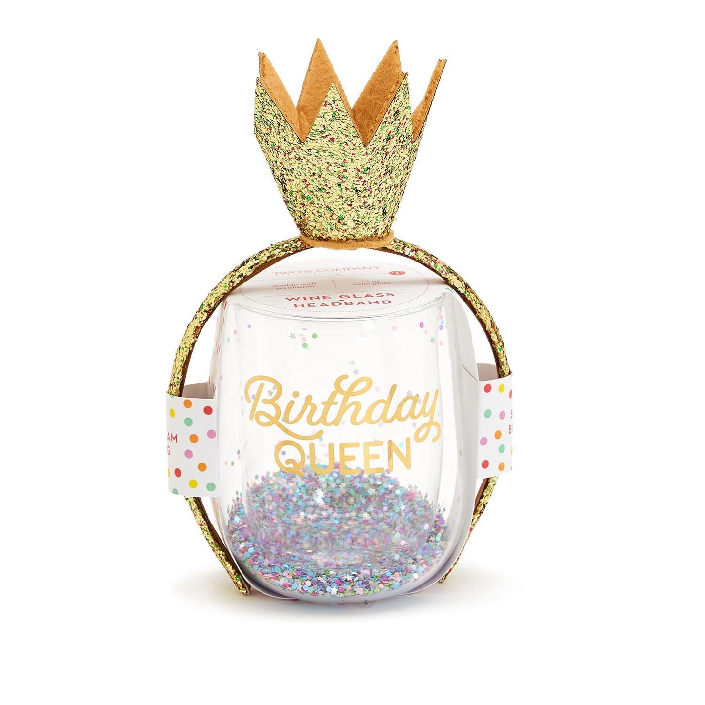 Birthday Queen Wine Glass/Crown