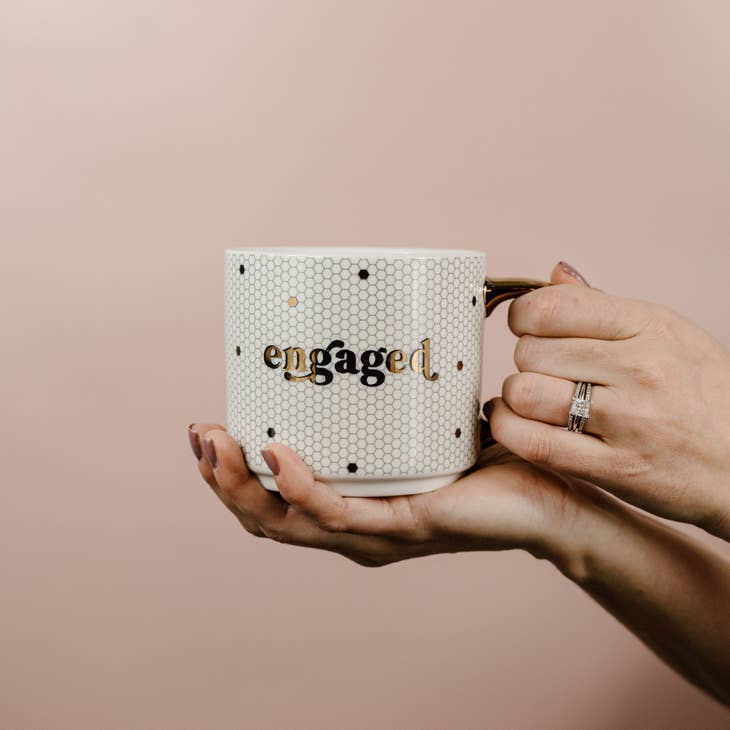 Engaged Gold Tile Coffee Mug