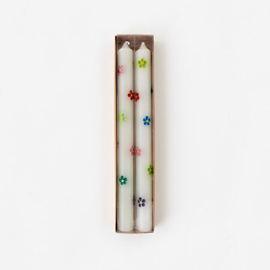Daisy Taper Candle (Set of 2)