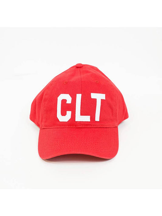 CLT Hat - White on Red
