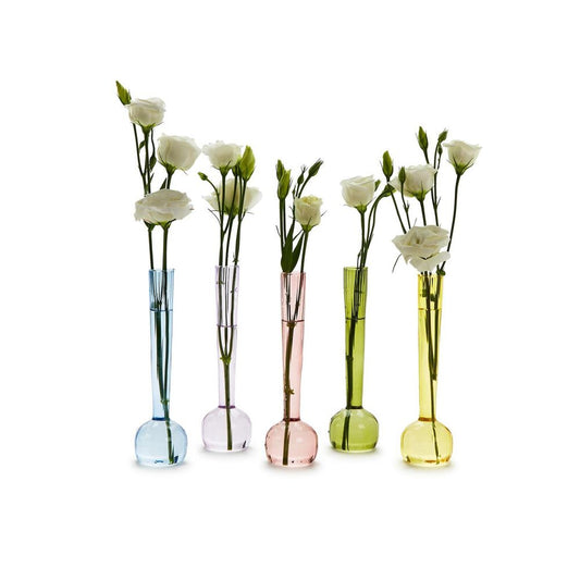 Swirl Hand-Blown Glass Bud Vase (Assorted Colors)