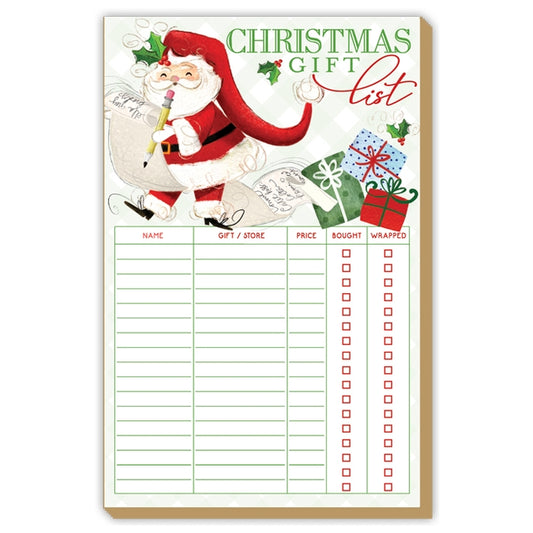 Large Notepad - Christmas Santa Checklist