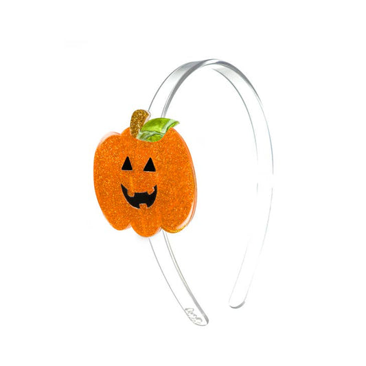 Acrylic Headband - Pumpkin Glitter Orange