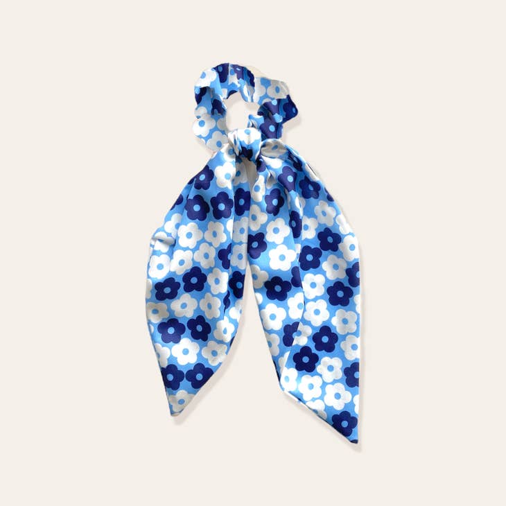 Floral Hair Scarf - Light Blue