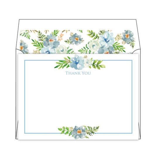 Thank You Blue Floral Medium Social Set