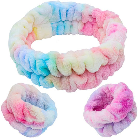 Face Washing Spa Headband and Wristband Set | Tie Dye