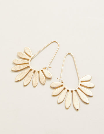 Palmetto Hoop Earrings - Gold